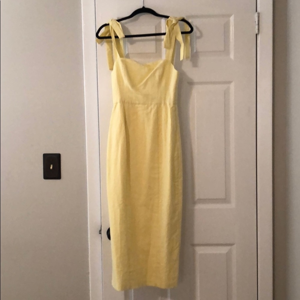 Capulet linen yellow midi dress